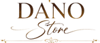 Logo of DANO Store with decorative elements on a white background